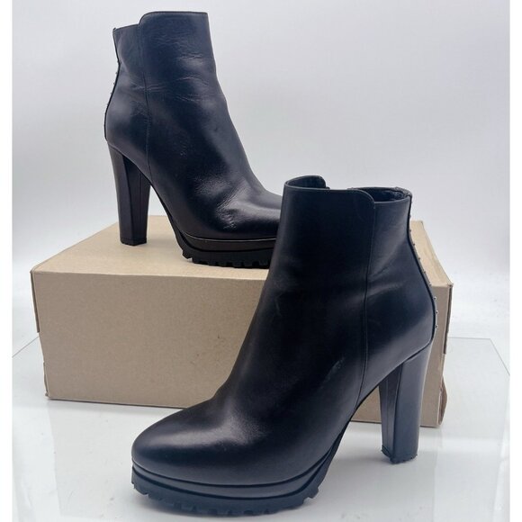 ALLSAINTS Louisa Studded Platform Heel Ankle Boots Black Leather EU 36 US 6 - Picture 3 of 12